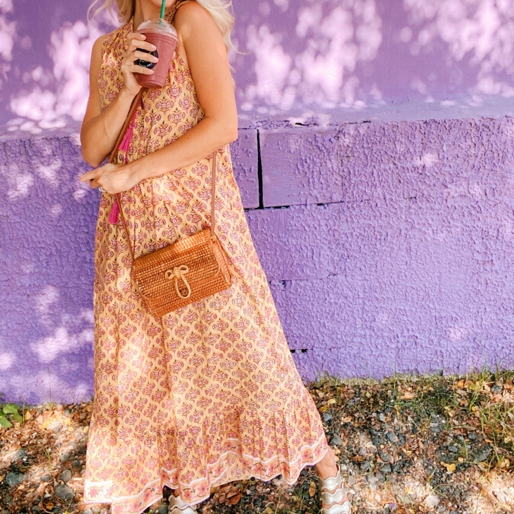 Floral Yellow Maxi Dress